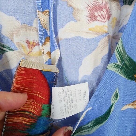 Womens Paradise Found Blue Aloha Hawaiian Dress Size Large Sleeveless - Picture 6 of 8